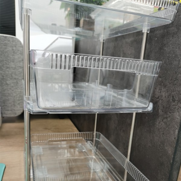 Bstsna  3 tier bathroom Organizers Countertop with 4 Hooks Multipurpose Organizer with Divided Under Sink Organizers and Storage 2 Pack