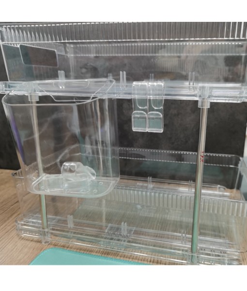 Bstsna 2 Tier Clear Pull Out Organizers and Storage-Under Sink Organizer with Cups and Hooks Multi-purpose bathroom organizer Slide-Out Drawer Storage Cabinet