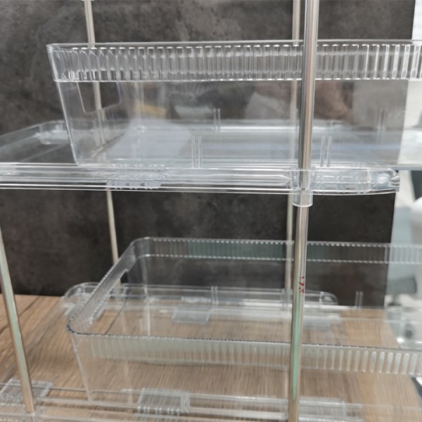 Bstsna  3 tier bathroom Organizers Countertop with 4 Hooks Multipurpose Organizer with Divided Under Sink Organizers and Storage 2 Pack